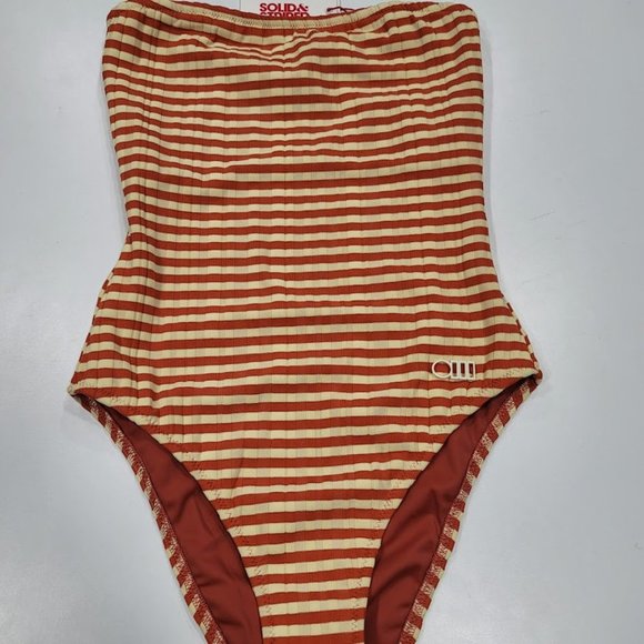 Solid & Striped The Madeline Swimsuit in Bronze Rib Sz SM - Picture 7 of 14